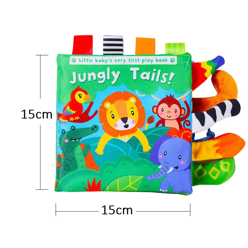 Livro de Pano Sensorial 3D para Bebês em inglês