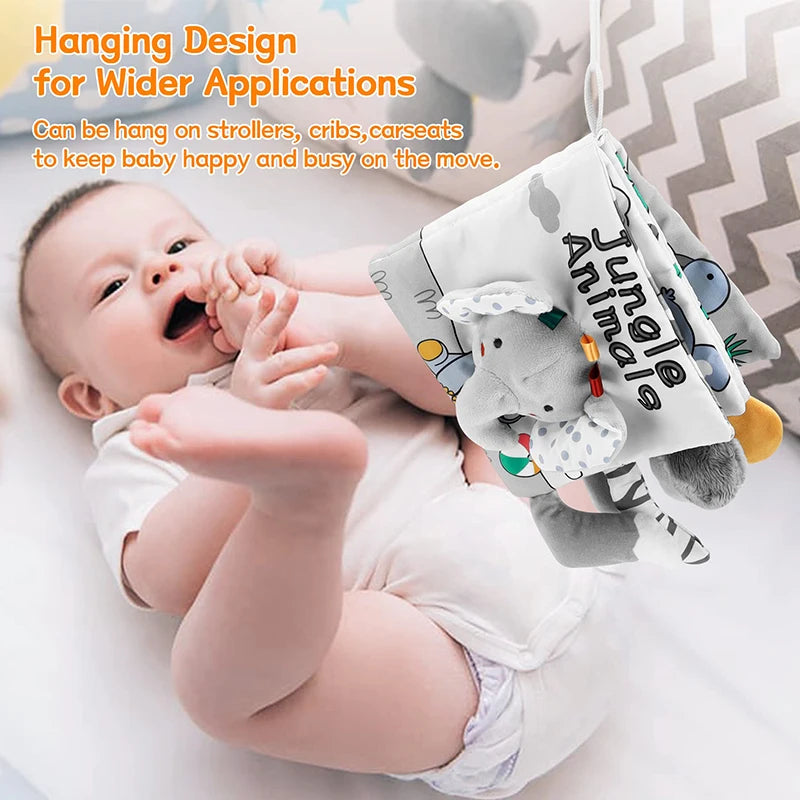 Livro de Pano Sensorial 3D para Bebês em inglês