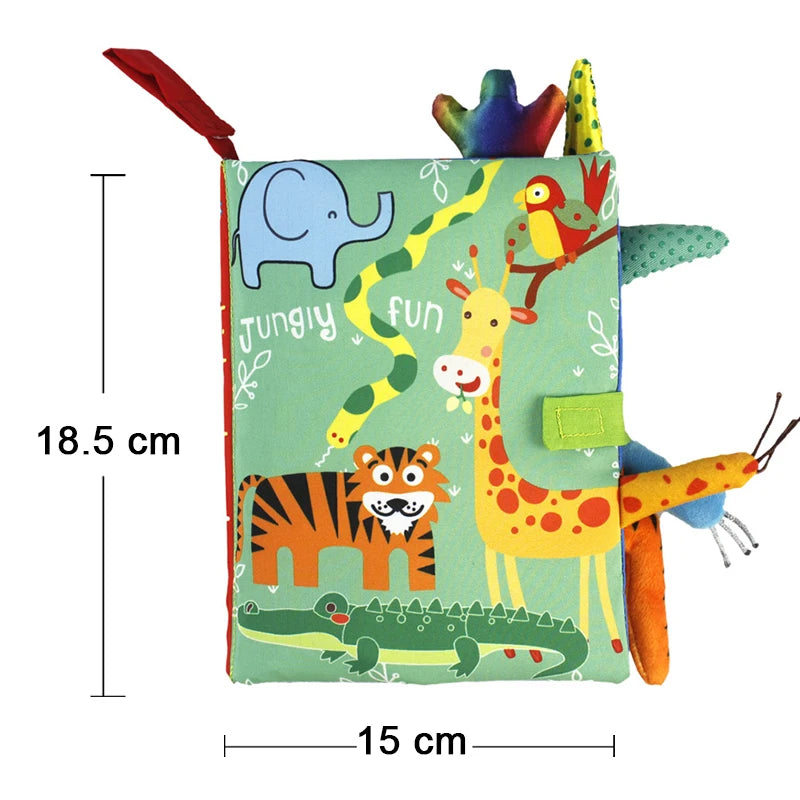 Livro de Pano Sensorial 3D para Bebês em inglês