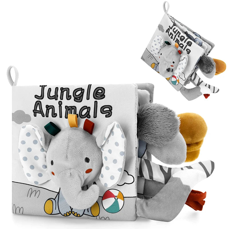 Livro de Pano Sensorial 3D para Bebês em inglês