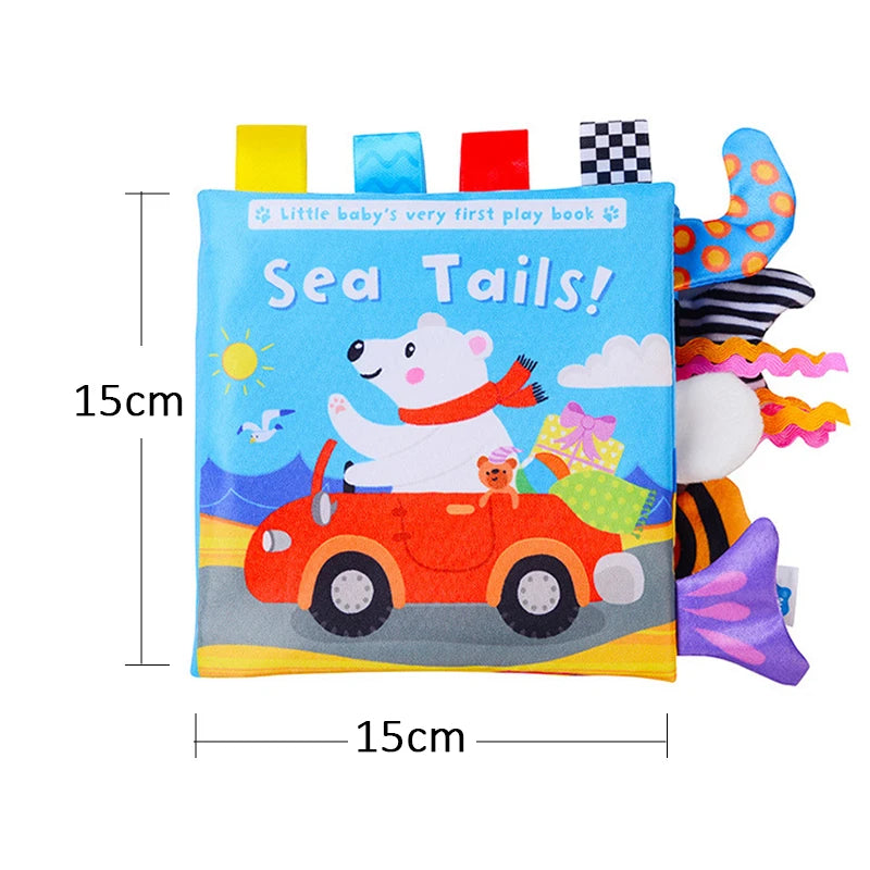 Livro de Pano Sensorial 3D para Bebês em inglês