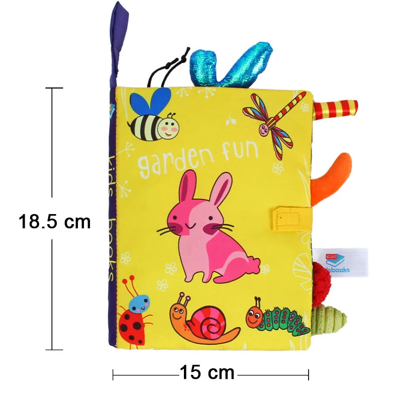 Livro de Pano Sensorial 3D para Bebês em inglês