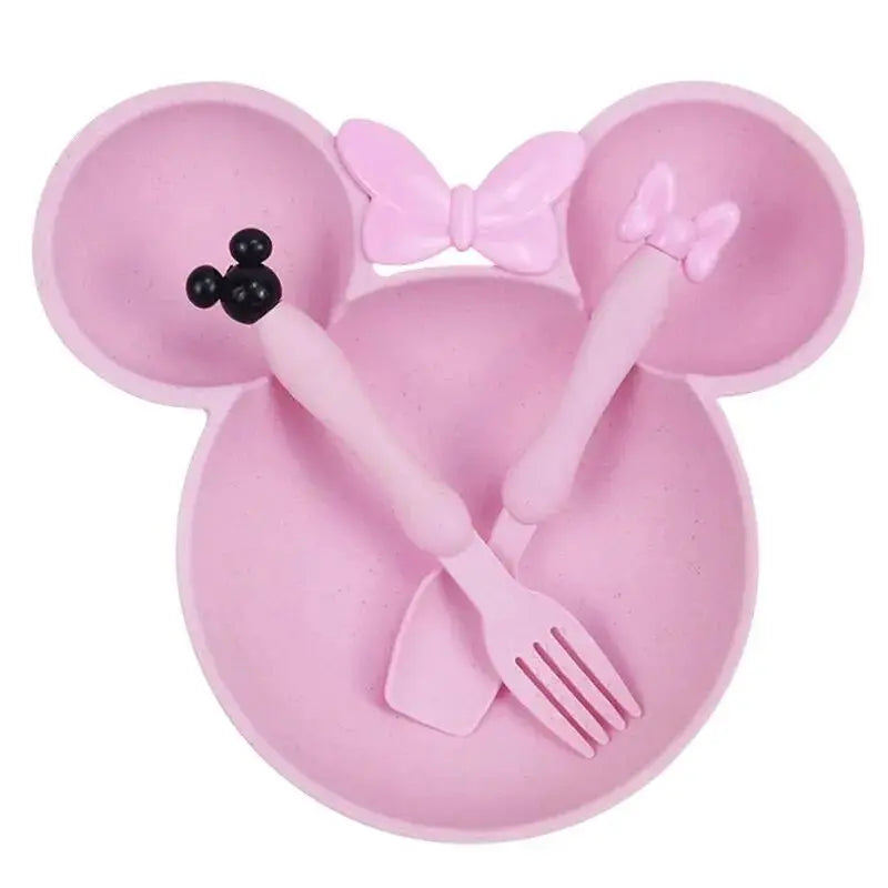 Prato e talheres da Minnie rosa infantil