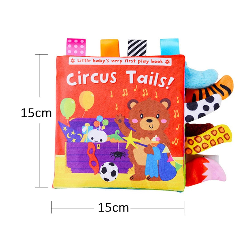 Livro de Pano Sensorial 3D para Bebês em inglês